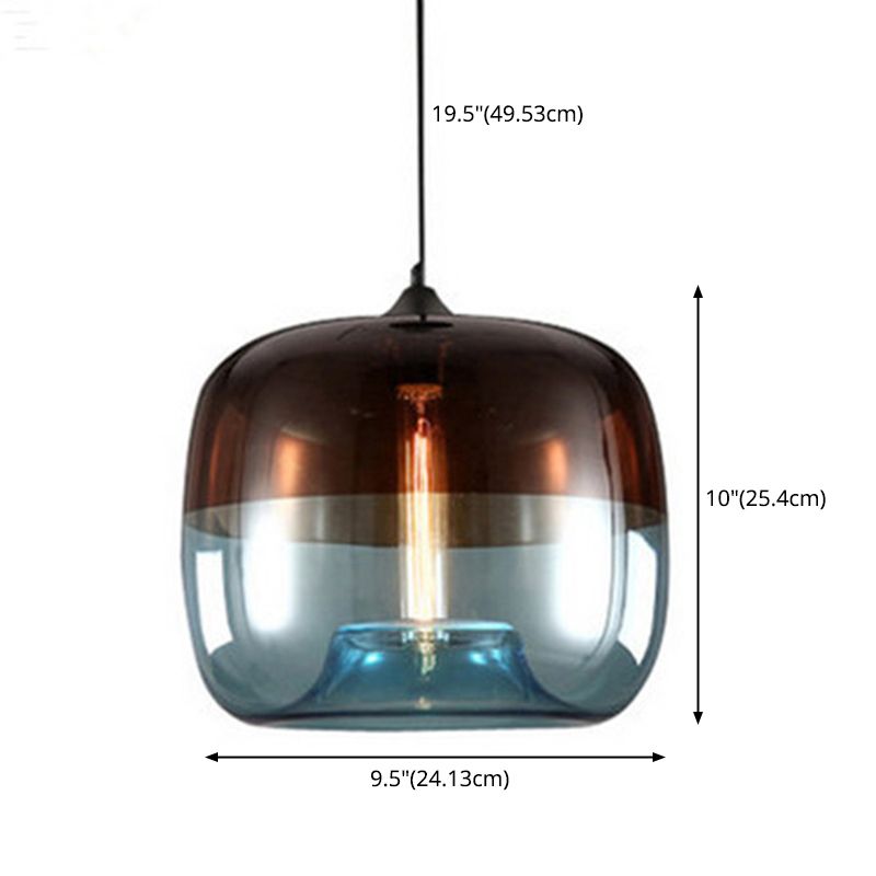 Glass Shaded Hanging Pendant Light Minimalist Style Pendant Light Kit for Restaurant