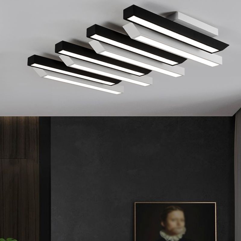 Luminaire de plafond encastré à plusieurs têtes, plafonnier LED contemporain