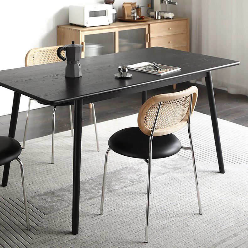 Rechthoek eigentijdse eetkamer tafel as massief houten tafel met 4 poten