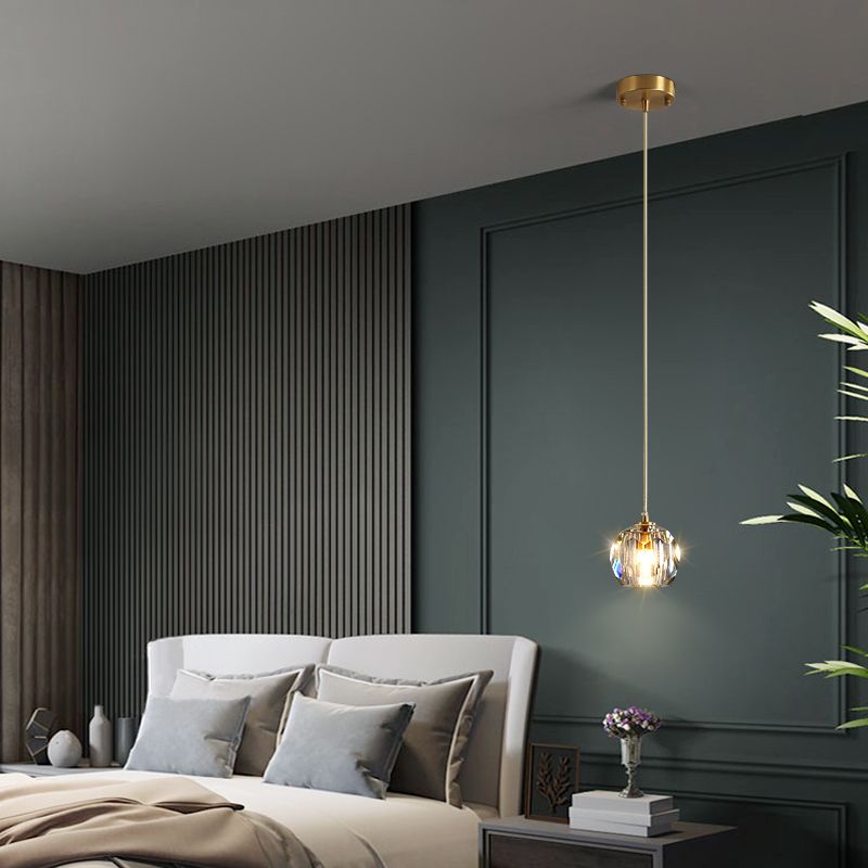 Crystal Chandelier Lighting Modern Simple Style Pendant Lighting for Bedroom Bedside