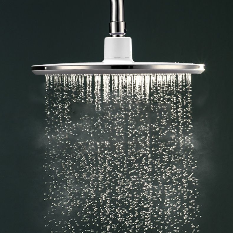 White Metal Shower Head Combo Modern Round Fixed Shower Head for Bathroom