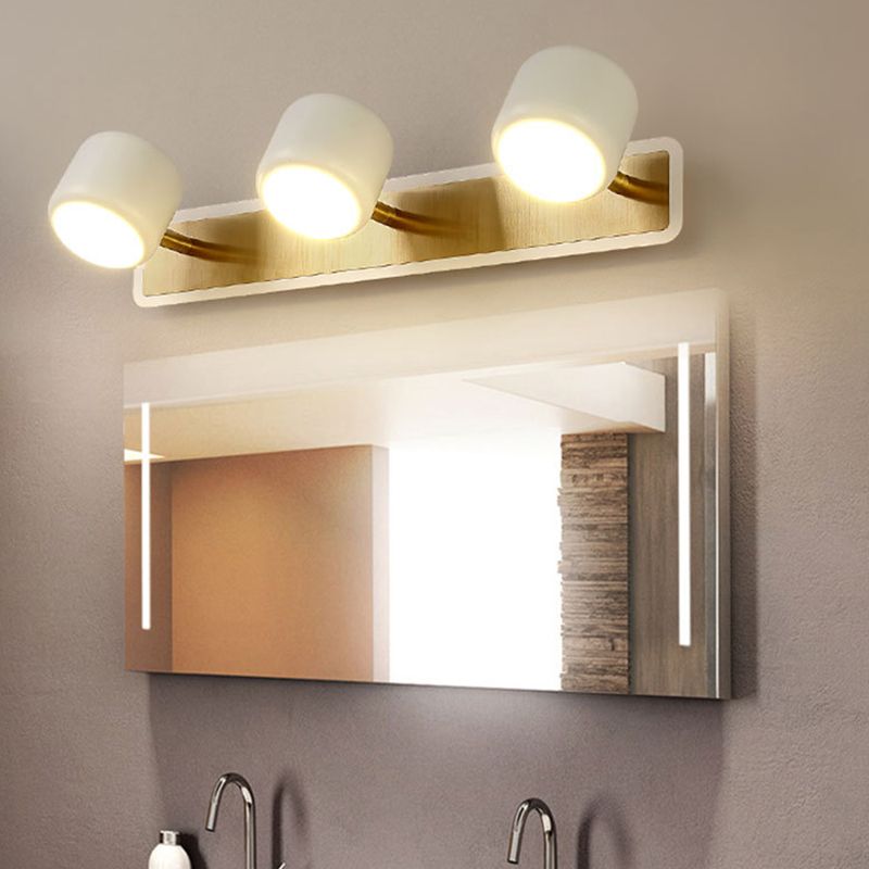 1 Light Cylindrical Wall Sconce Modern Style Metal Wall Lighting for Bathroom