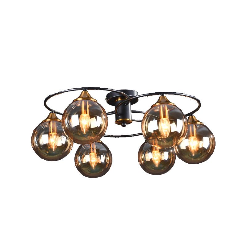 Contemporary Globe Flush Light Fixture Glass Flush Mount Ceiling Fixture
