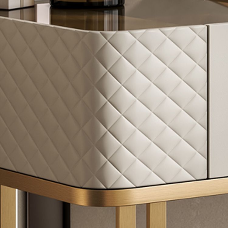 Glam Mirrored Glass Vanity Desk Bedroom Vanity Dressing Table with Drawer