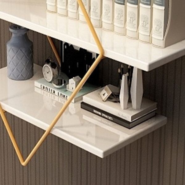 Open Bookcase Bookshelf Light Luxury Metal 3-Tier Book Shelf