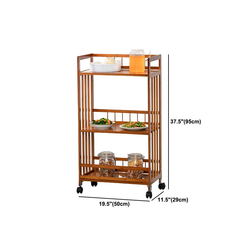 Contemporary Style Rolling Prep Table Wooden Prep Table for Restaurant