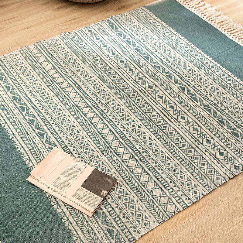 Mehrfachfarbener Dekoration Teppich Bohemian Geometrischer Druck in Indoor Teppich Jute Easy Care Haustierfreundlicher Bereich Teppich mit Fransen