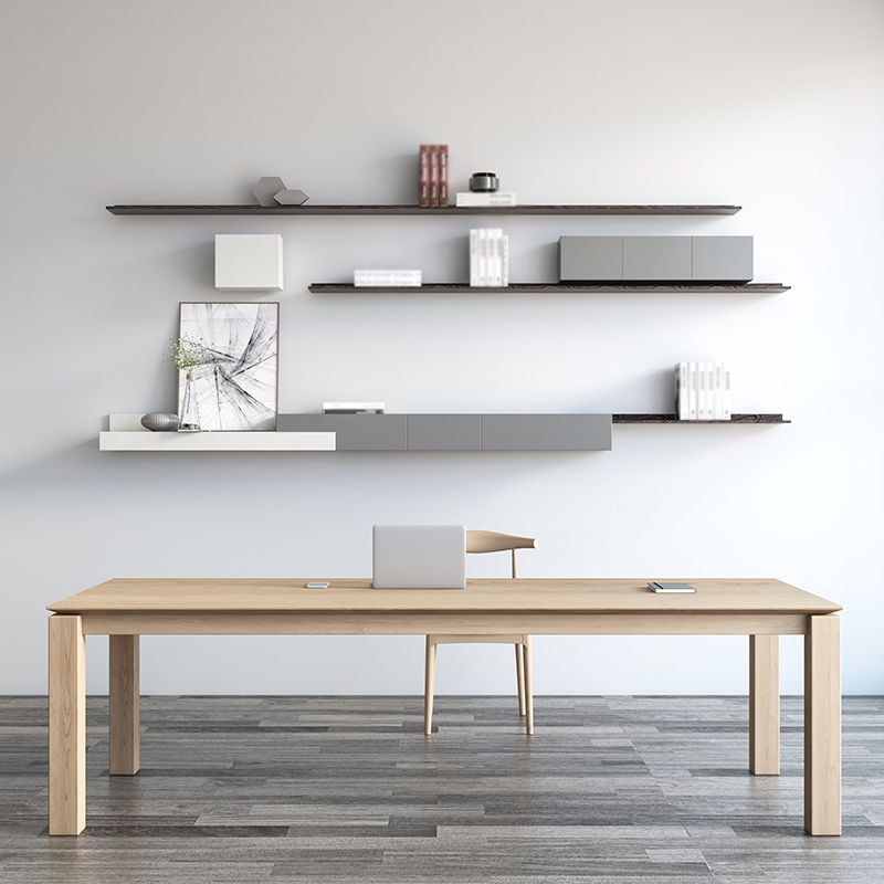 Mesa de madera de pino rectangular para la mesa de comedor moderna del restaurante con 4 patas de la naturaleza