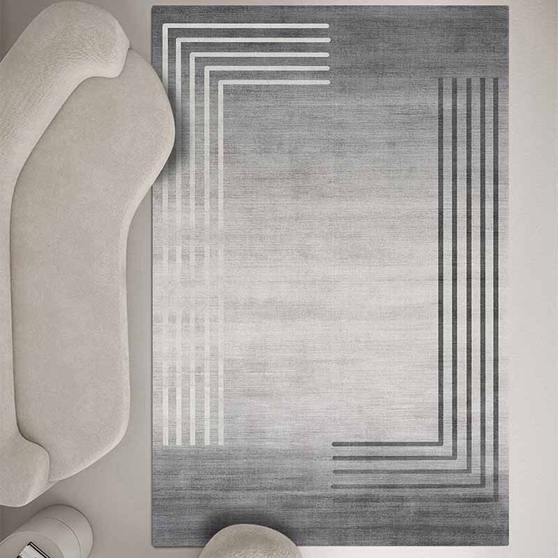 Grey Modern Rug Tie-Dye Pattern Polyester Area Carpet Stain Resistant Rug for Home Decor