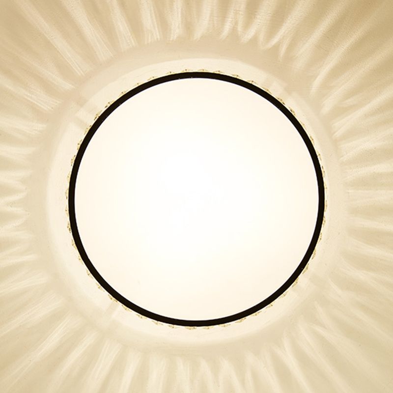 Geometry Shape Ceiling Lamp Modern Iron Flush Mount with Glass Lampshade for Bedroom