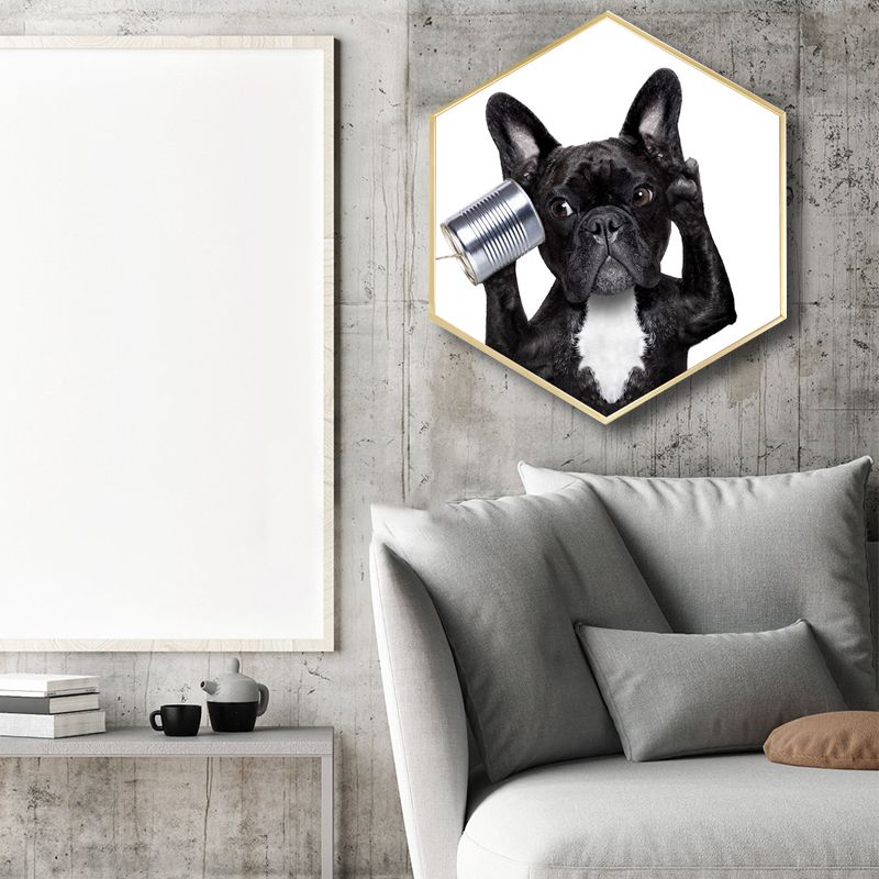 Childrens'Art Bulldog Impression sur toile Animaux Couleur pastel Décoration murale Plusieurs tailles