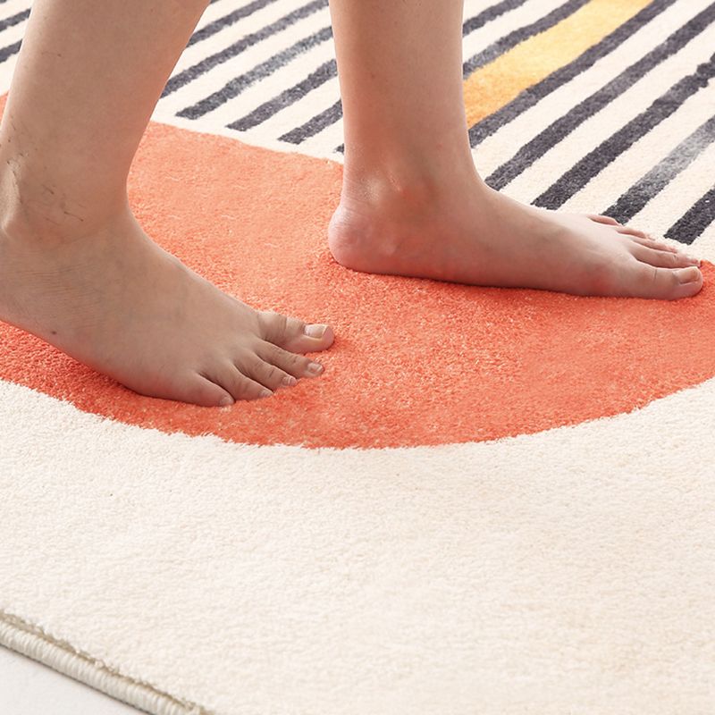 Light Grey Nordic Carpet Polyester Casual Carpet Non-Slip Backing Carpet for Drawing Room