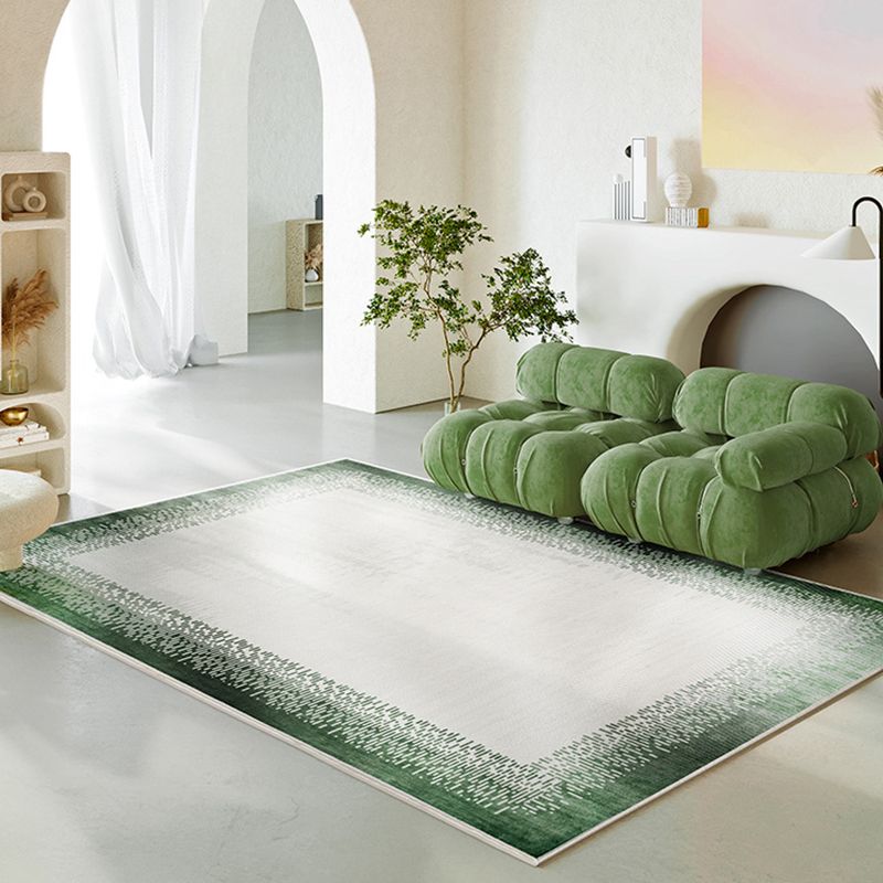 Green Modern Carpet Polyester Graphic Area Carpet Washable Carpet for Home Decor