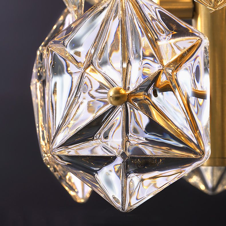 Pendants contemporains Crystal de flocon de neige 18 lumières de l'île légère en or