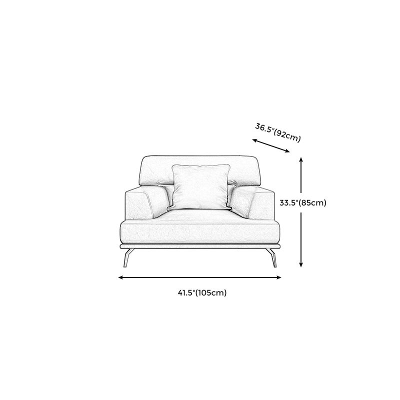Stain Resistant Stationary Faux Leather Living Room Square Arm Standard Dark Gray Sofa