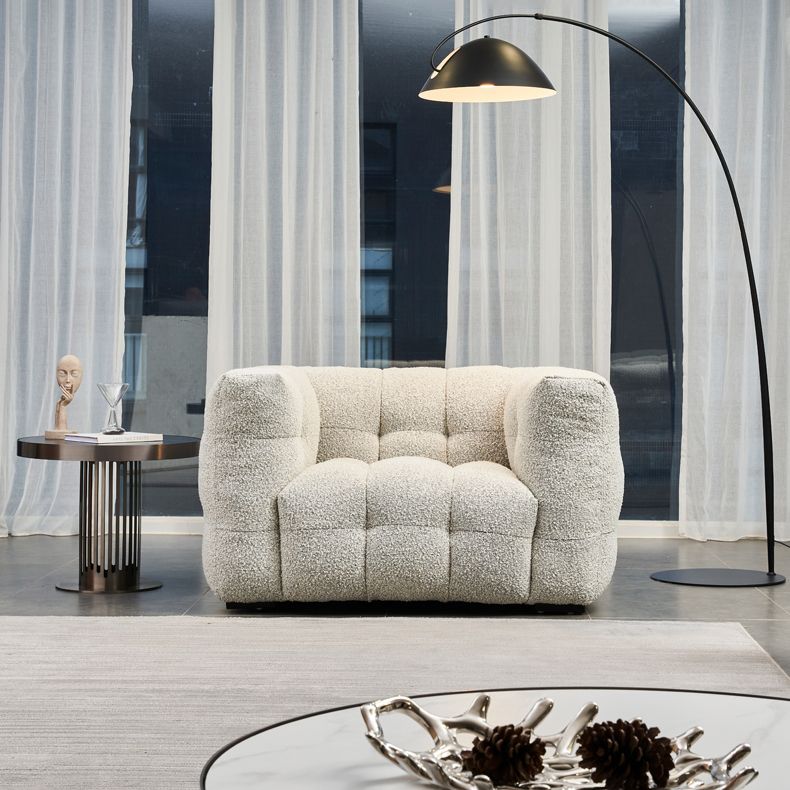 Contemporary Square Arm Tufted Tight Back Sofa Couch for Living Room