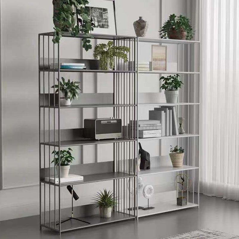 Modern Metal Bookshelf Standard Vertical Open Shelf Bookcase