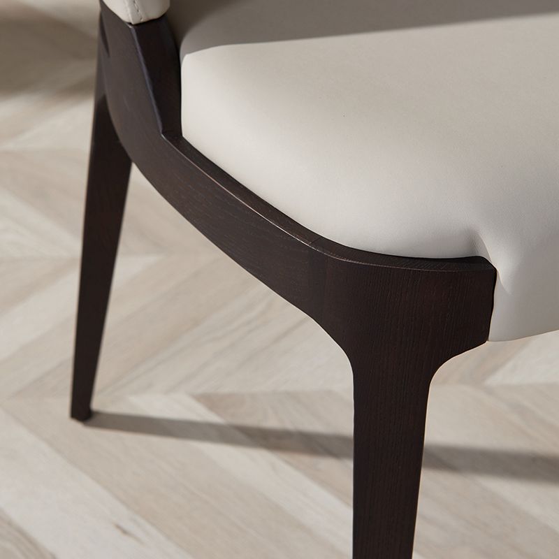 Modern Style Leather Solid Wood Frame Dining Side Chair for Dining Room