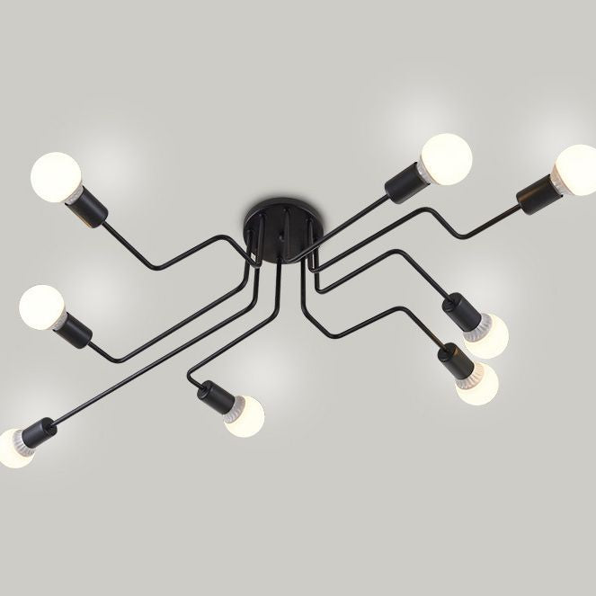 Luce di ferro industriale semi -ruscini di pistola nera vicino alla luce del soffitto