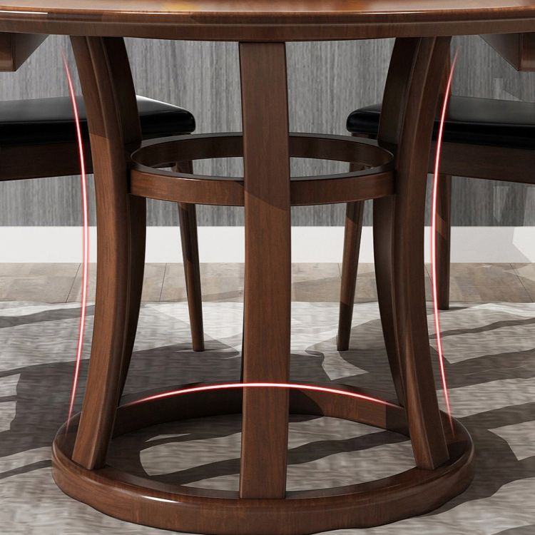 Rubberwood Solid Wood Dining Table Set 5/7 Pieces Dining Set for Kitchen