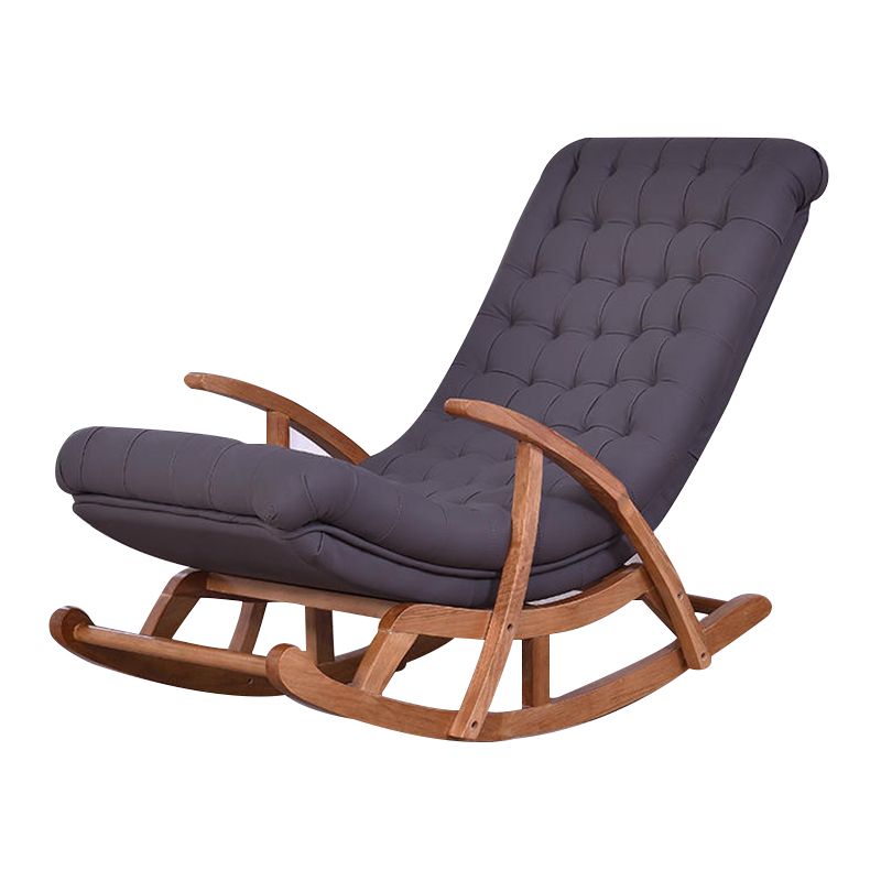 Wood Base Chaise Lounge Lazy Sofa Chair Leisure Single Home Rocking Chair