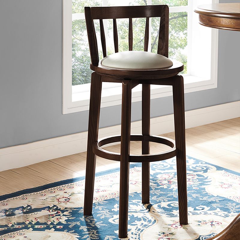 Modern Style Bar Stool Solid Wood Backrest Bar Stools with Swivel