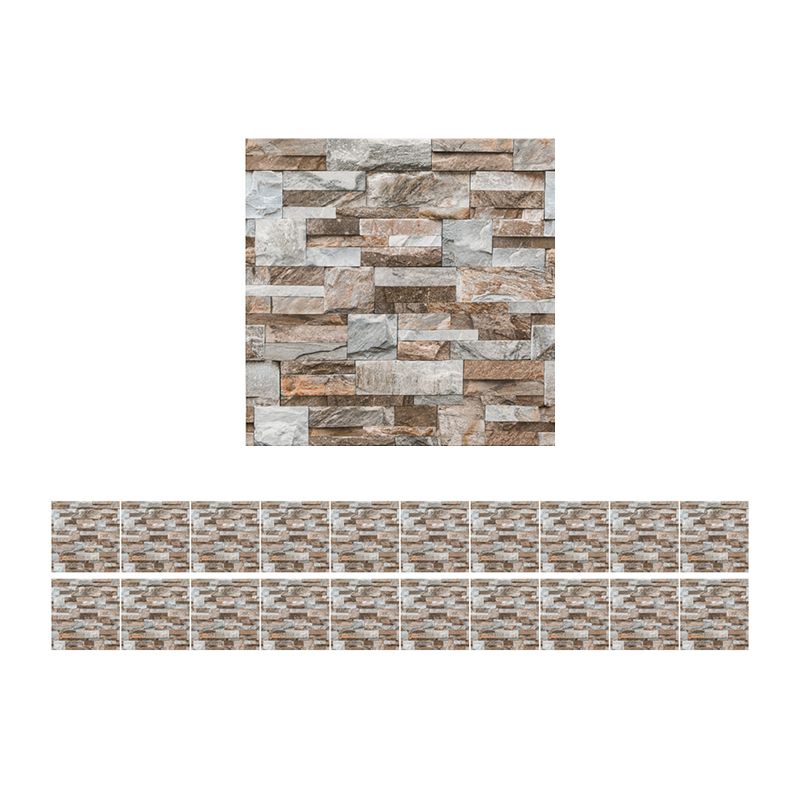Country Marble Rock Stick Wallpaper Panel for Washroom 8' x 8" Wall Decor in Brown
