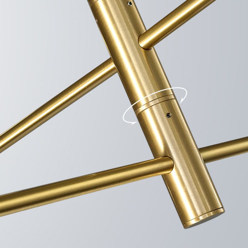 Gold Starburst Pendant Lighting Fixture Simple Style LED Metal Chandelier Pendant Light