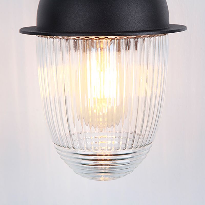 Modern Glass Shade Wall Light Black Single Light Wall Sconce for Outdoors