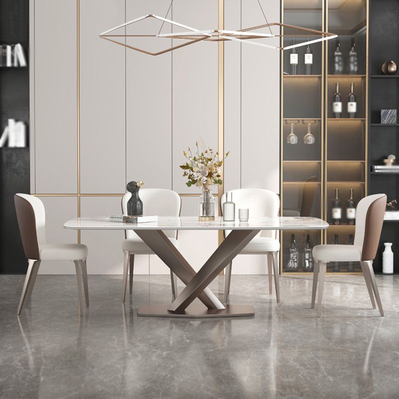 Nordic Sintered Stone Top Dining Set Rectangle 1/2/4/5/7 Pieces Dining Table with Chairs