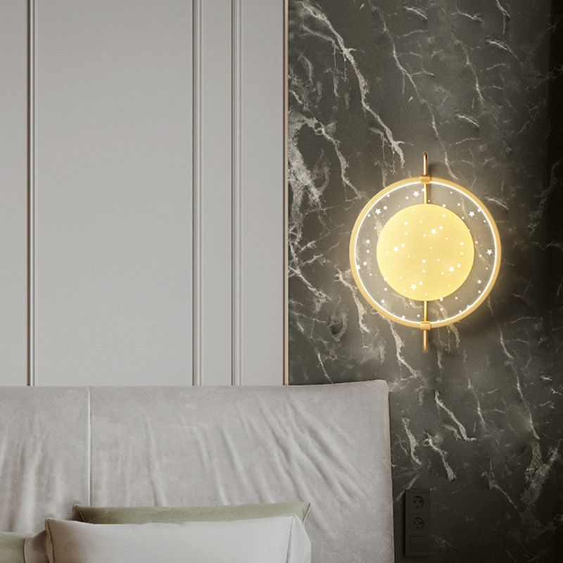 Luz de pared LED creativa estilo moderno de luz redonda de luz para dormitorio