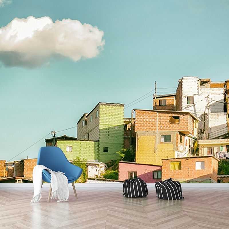 Environment Friendly Wall Mural Wallpaper Town Scenery Sitting Room Wall Mural