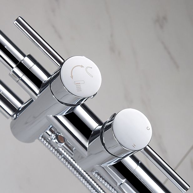 Modern Style Freestanding Bathtub Faucet Brass Floor Mounted Freestanding Faucet