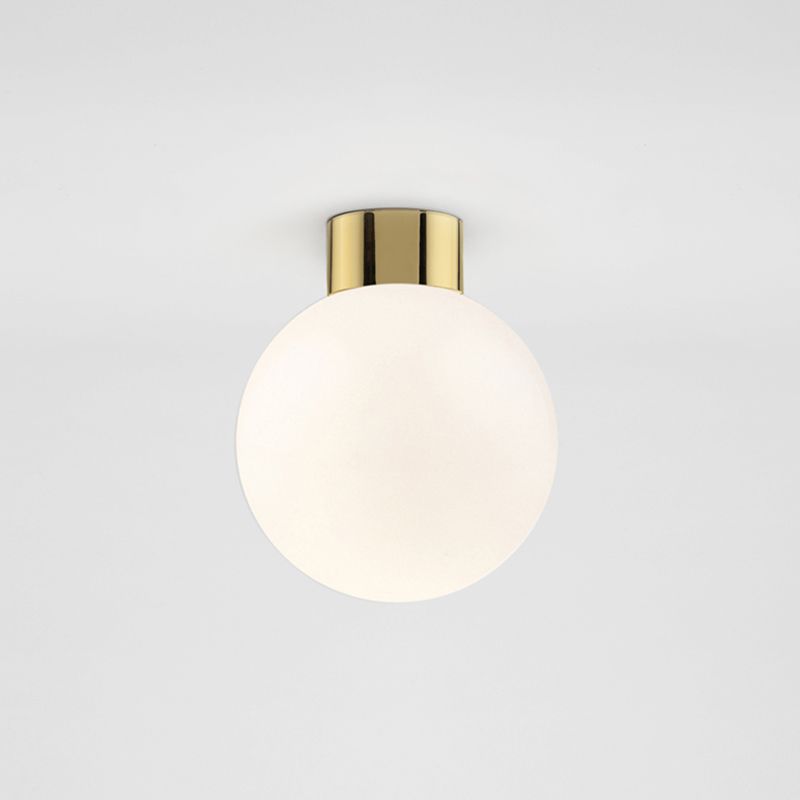 Circle Shape Flush Mount Modern Metal Ceiling Light with Glass Shade for Living Room