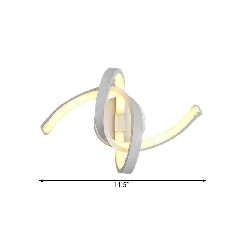 Knotted Linear Wall Mounted Light Modernist Metallic LED White Wall Sconce Lighting