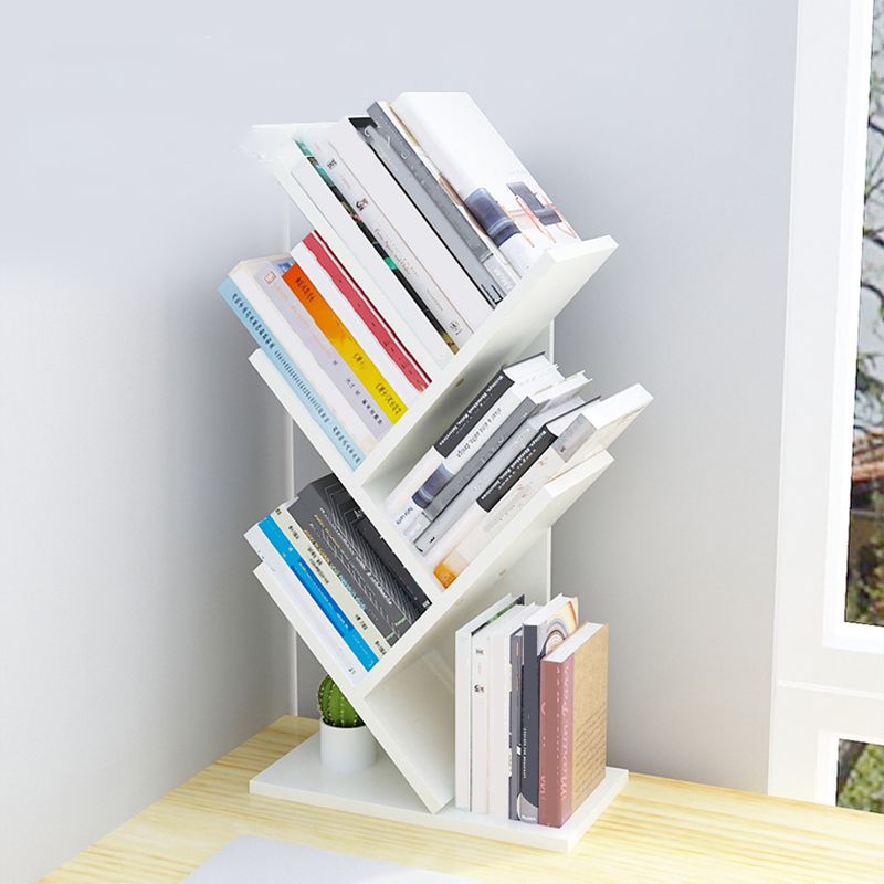 4 Shelves Standard Bookshelf Contemporary Engineered Wood Bookcase