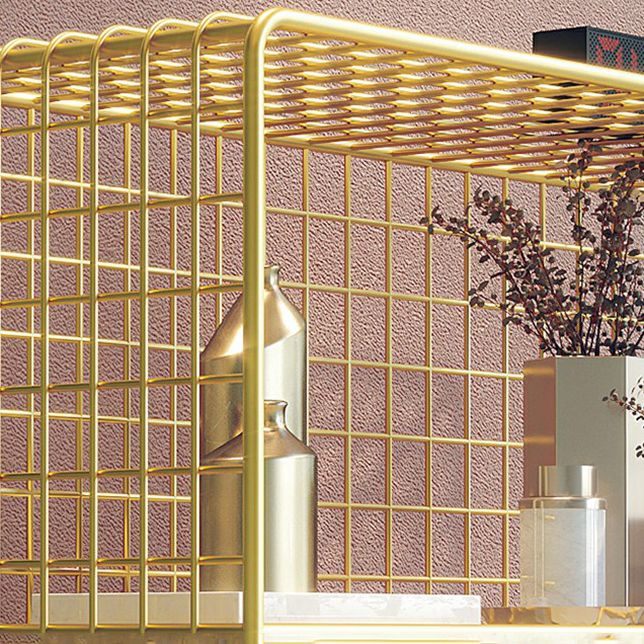 Glam Style Metal Bookshelf Closed Back Standard Shelf Bookcase for Home