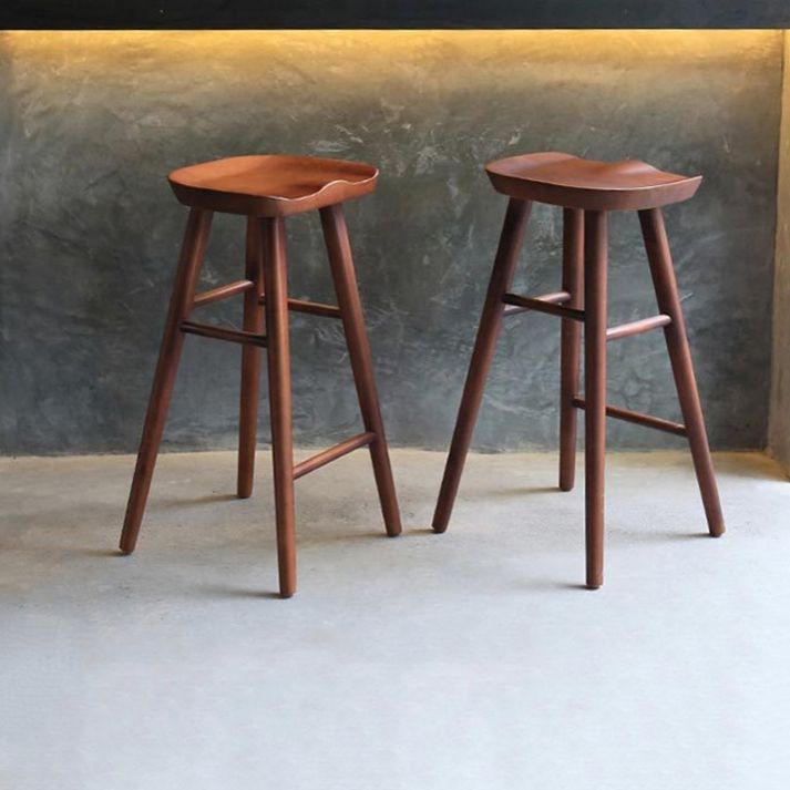 Contemporary Rectangle Bar and Counter Stool Wood Stool with 4 Legs