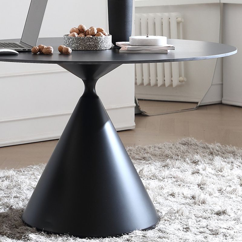 Contemporary Style Dining Round Table Sintered Stone Table with Metal Legs for Home