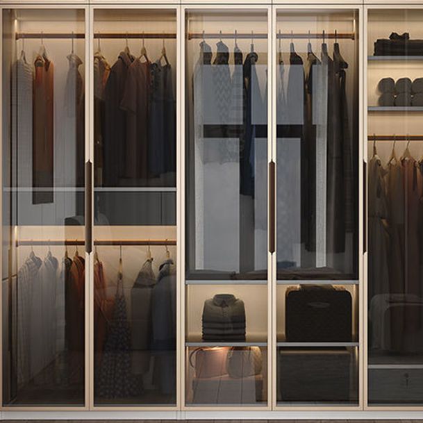 Contemporary Style Wardrobe Natural Colour Wooden Wardrobe Closet