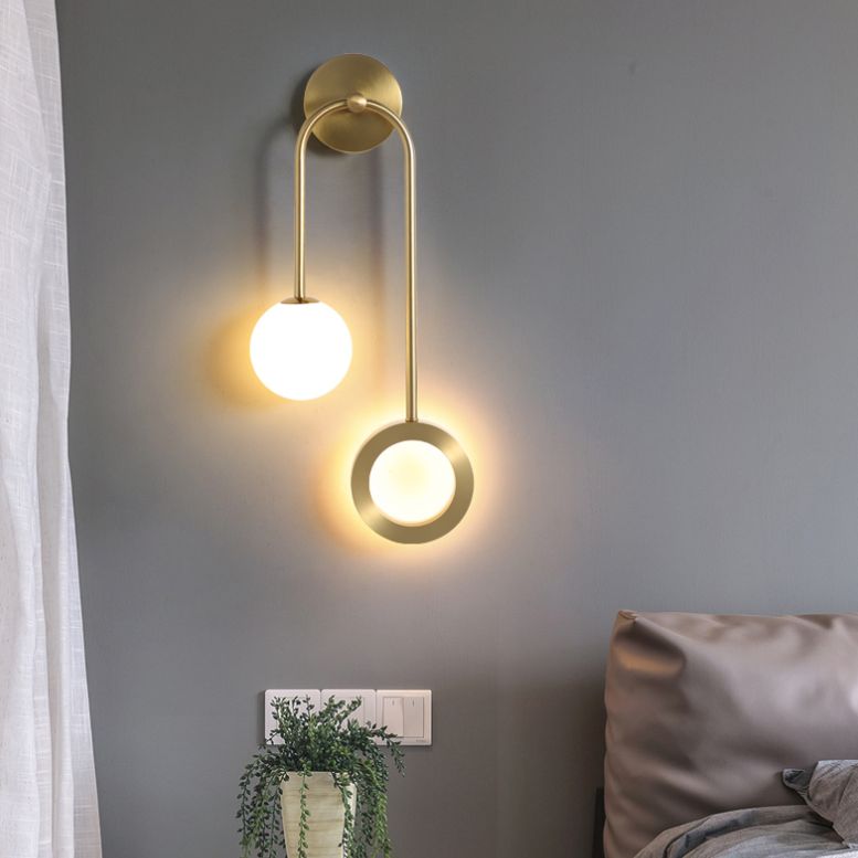 Global Wall Lamps 1-Light Modern LED Glass Wall Mount Lamp for Bedroom