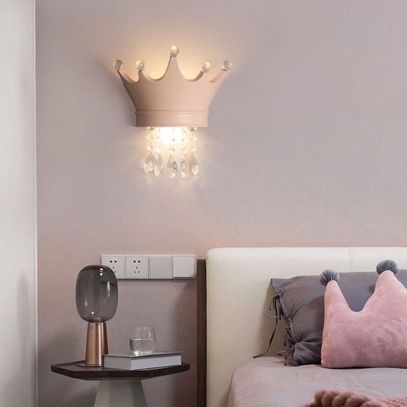 Crystal Crown Shape Wall Light Modern Style 2 Lights Wall Light Sconce