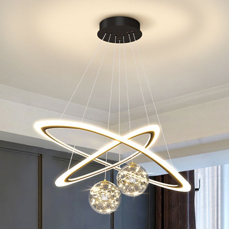 Multi Lights Pendant Chandelier Modern Style Glass Hanging Lamps