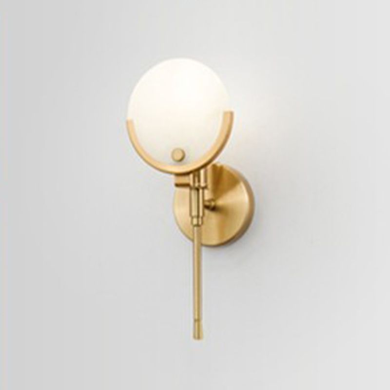 Stone Round Sconce Light Contemporary 1 Head Wall Mount Lighting in Gold