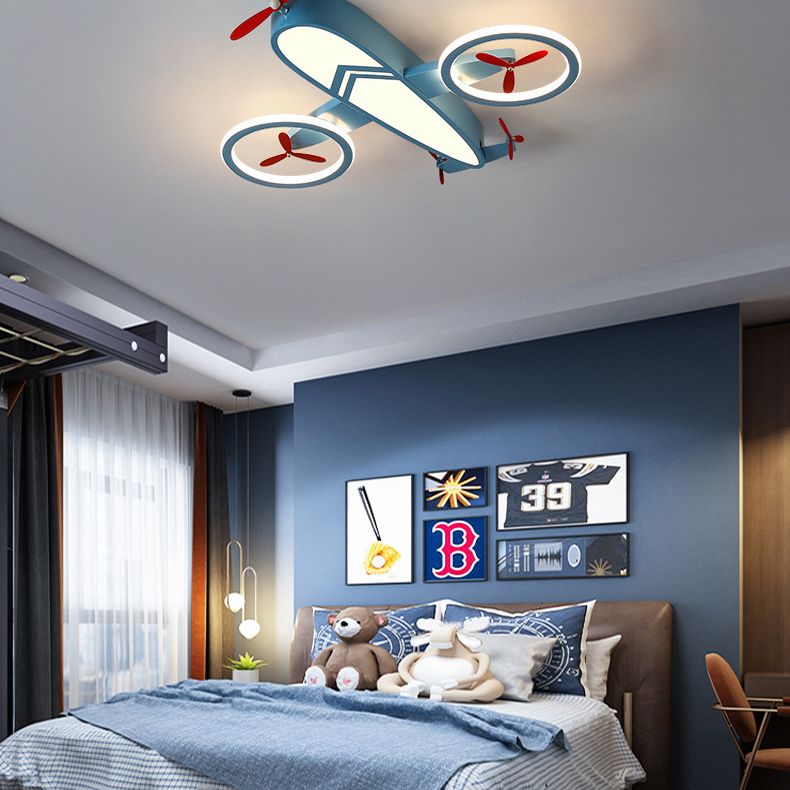 Avion encastré luminaire dessin animé métallique enfants chambre LED plafonnier