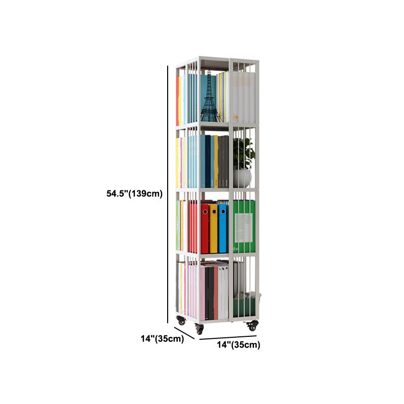 Modern Metal Bookshelf Standard Closed Back Shelf Vertical Bookcase