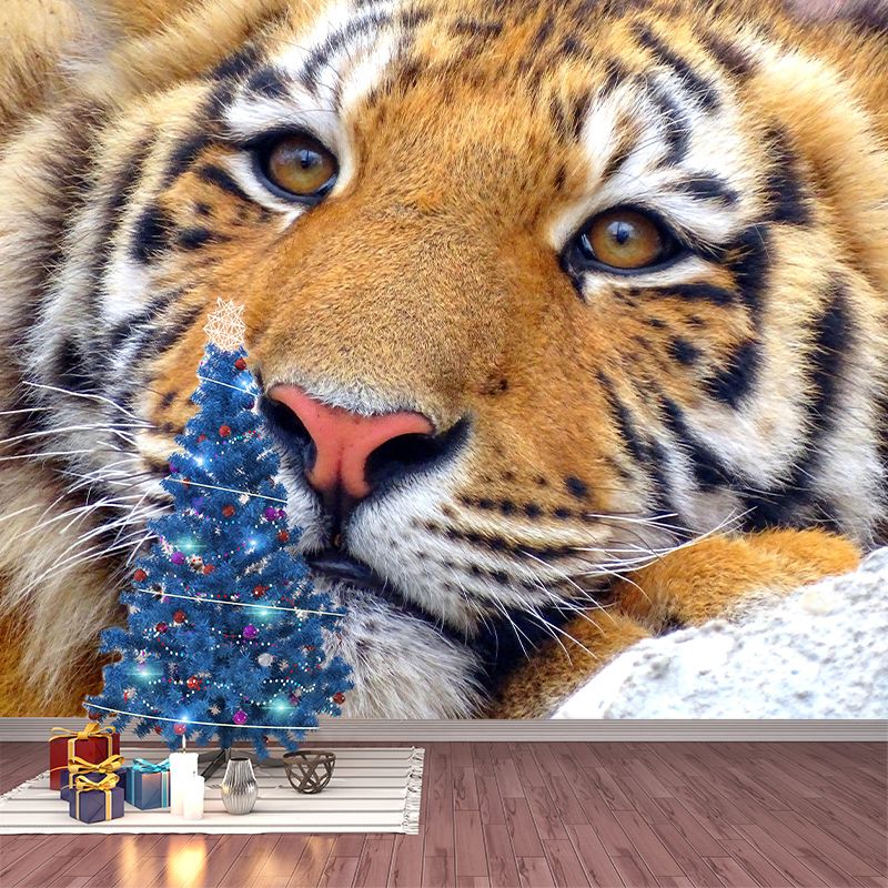 Photography Wild Animal Tiger Mural Wallpaper Environment Friendly for Living Room