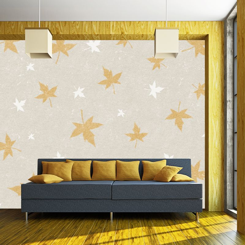 Plant Illustration Mural Wall Decor Mildew Resistant for Living Room Study Room