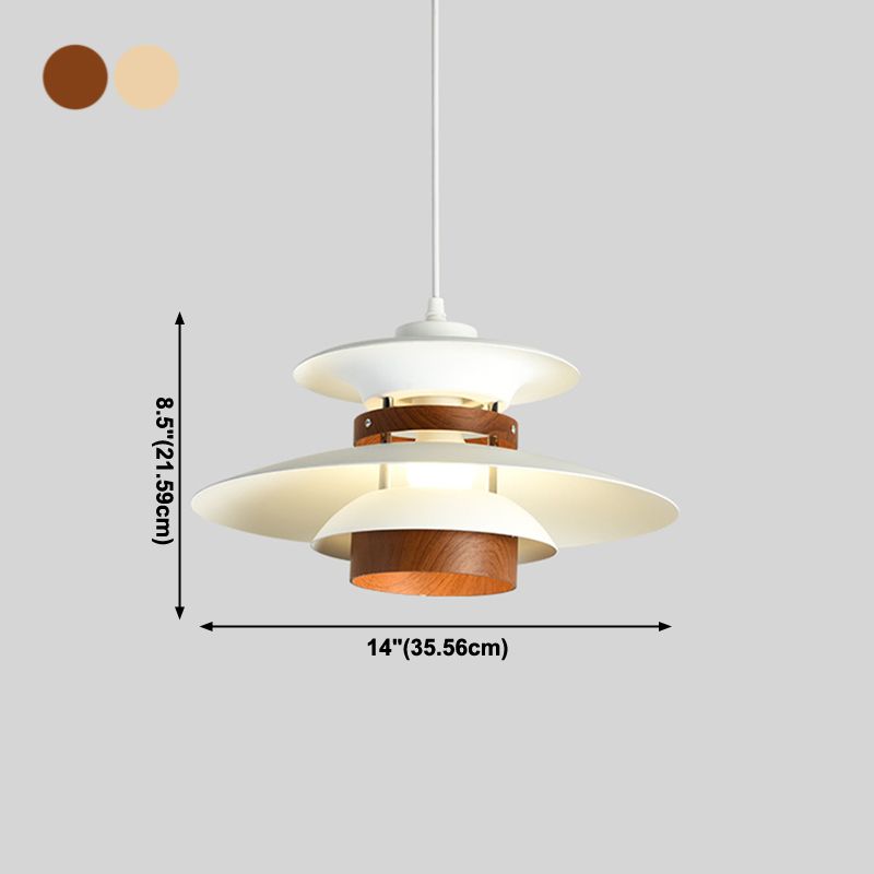 Éclairage suspendu de forme unique Métal de style moderne 1 pendentif léger avec bois