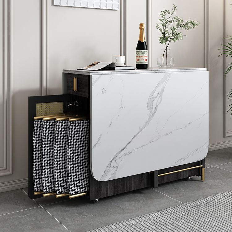 1/2/5 Pcs Metal Modern Dining Set with Rectangle Table and Foldable Chairs Dinette Set